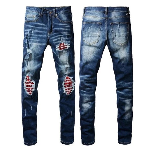 Red Ripped Hole Purple Jeans A（37 styles）