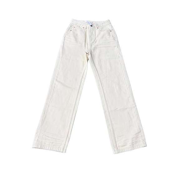 Vanilla-colored low-rise jeans