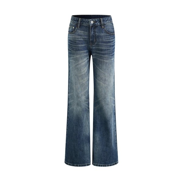 Flared floor-length jeans