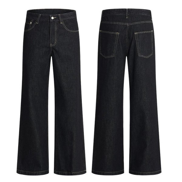 Black wide-leg jeans