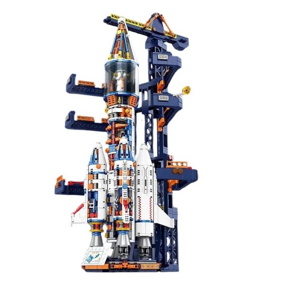 LEGO-Compatible Semi-Transparent Space Rocket Building Block Set ?C Educational Construction Toy