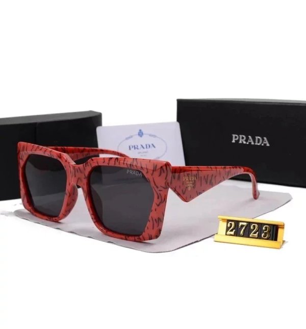 Prada Red-striped cat-eye sunglasses