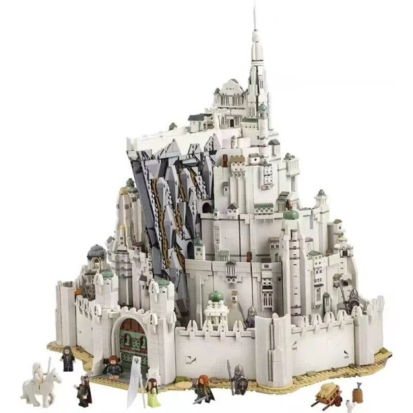 Large-scale, high-difficulty "White City" building block model??compatible with LEGO The Lord of the Rings.