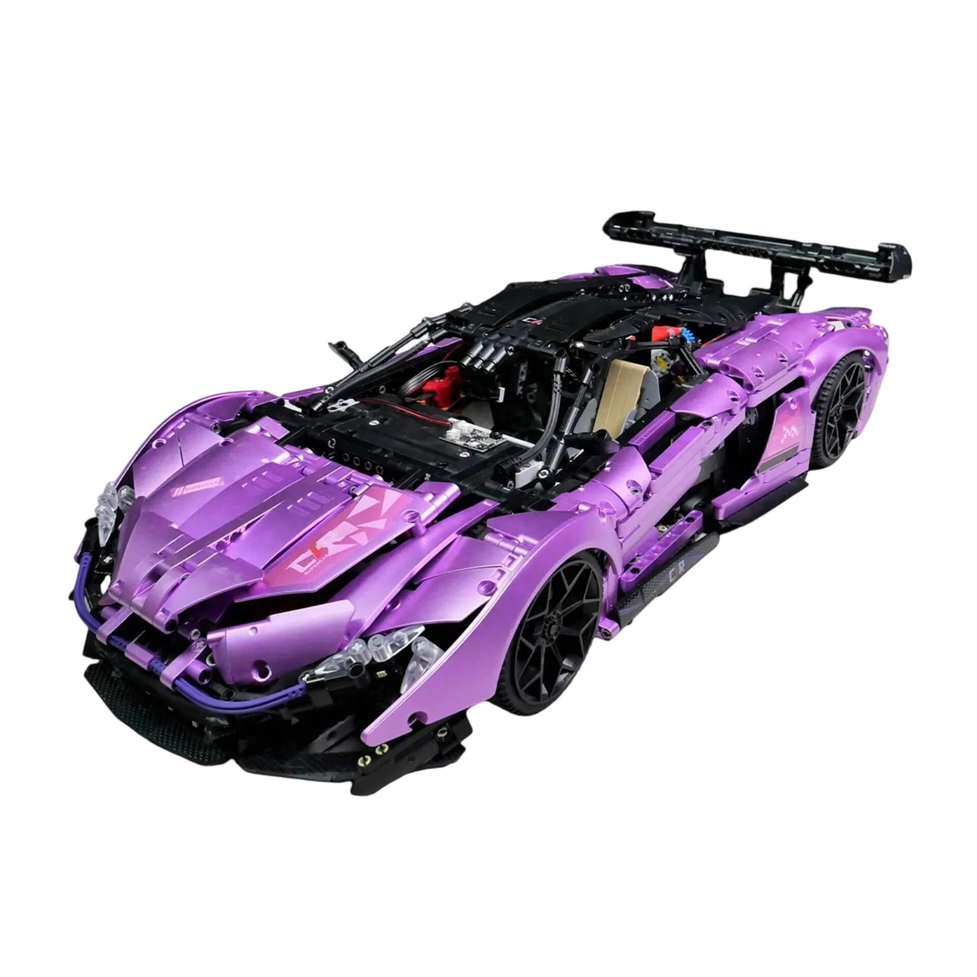 1:8 Scale Electroplated Purple Technic Building Block Model Toy - Compatible with LEGO McLaren P1 Limited Edition Supercar